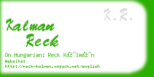 kalman reck business card